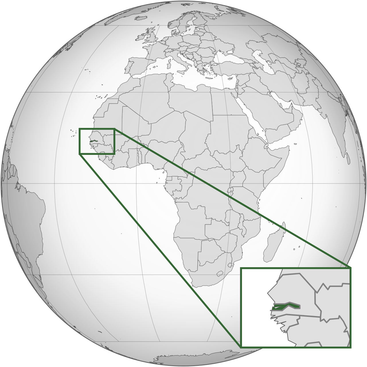 Vị trí của GAMBIA trên bản đồ thế giới