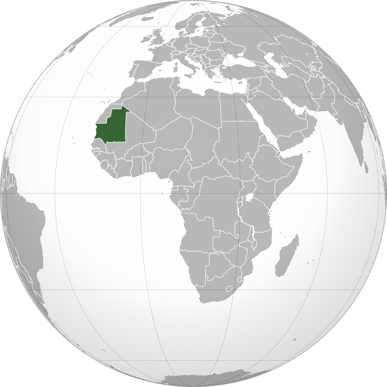 Vị trí của MAURITANIA trên bản đồ thế giới
