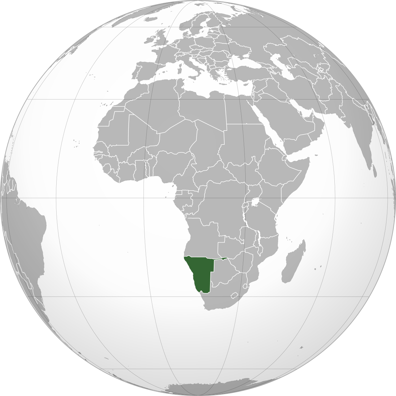 Vị trí của NAMIBIA trên bản đồ thế giới