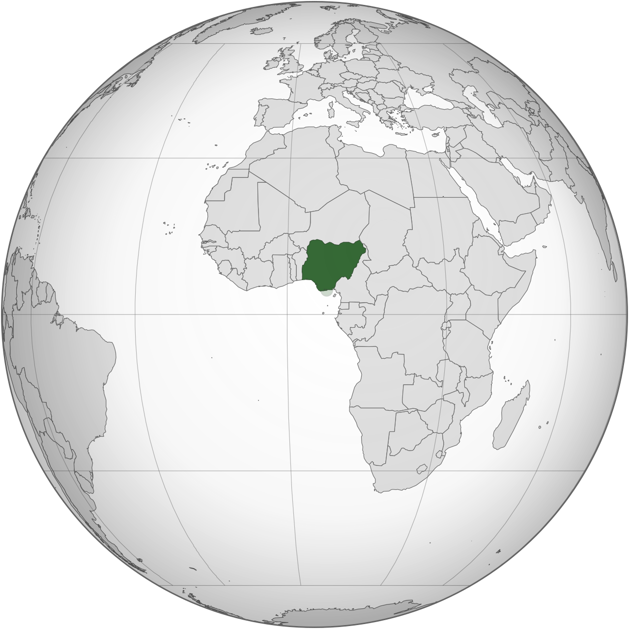 Vị trí của NIGERIA trên bản đồ thế giới