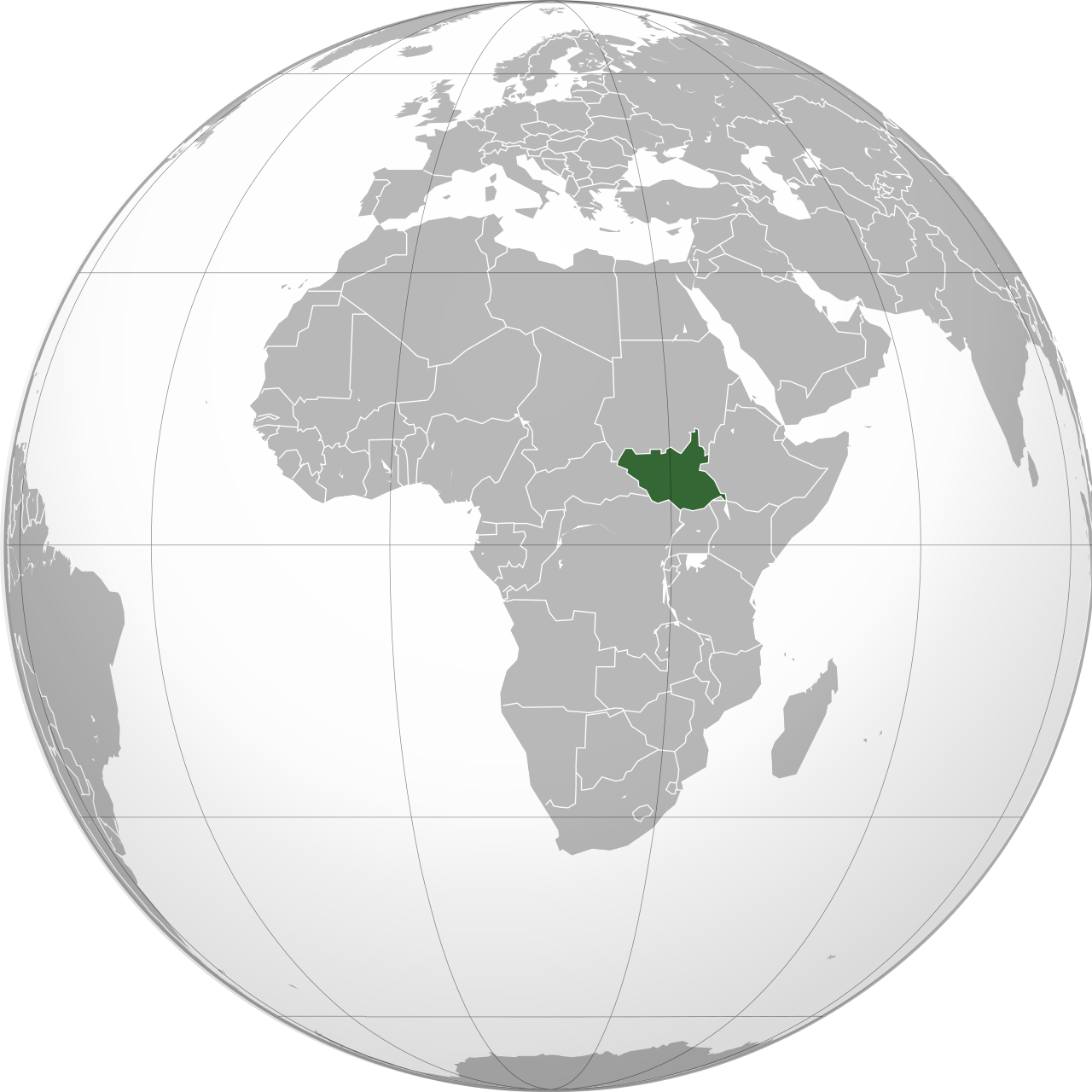 Vị trí của NAM SUDAN trên bản đồ thế giới