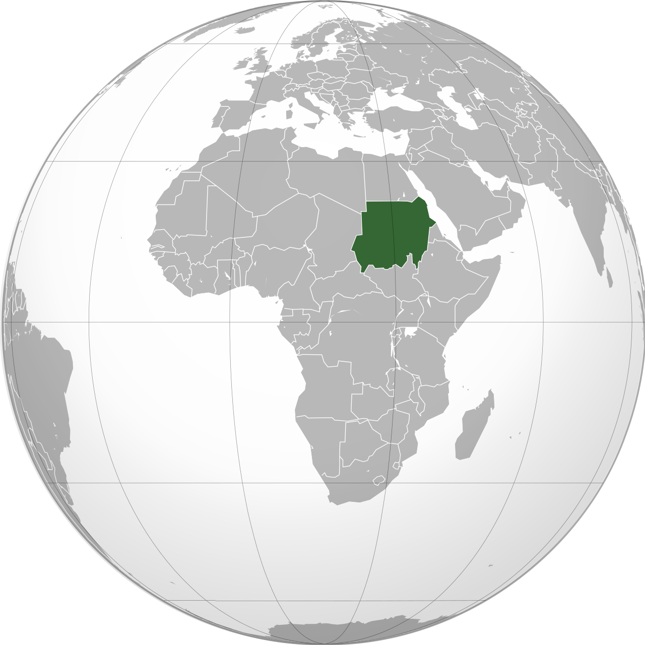 Vị trí của SUDAN trên bản đồ thế giới