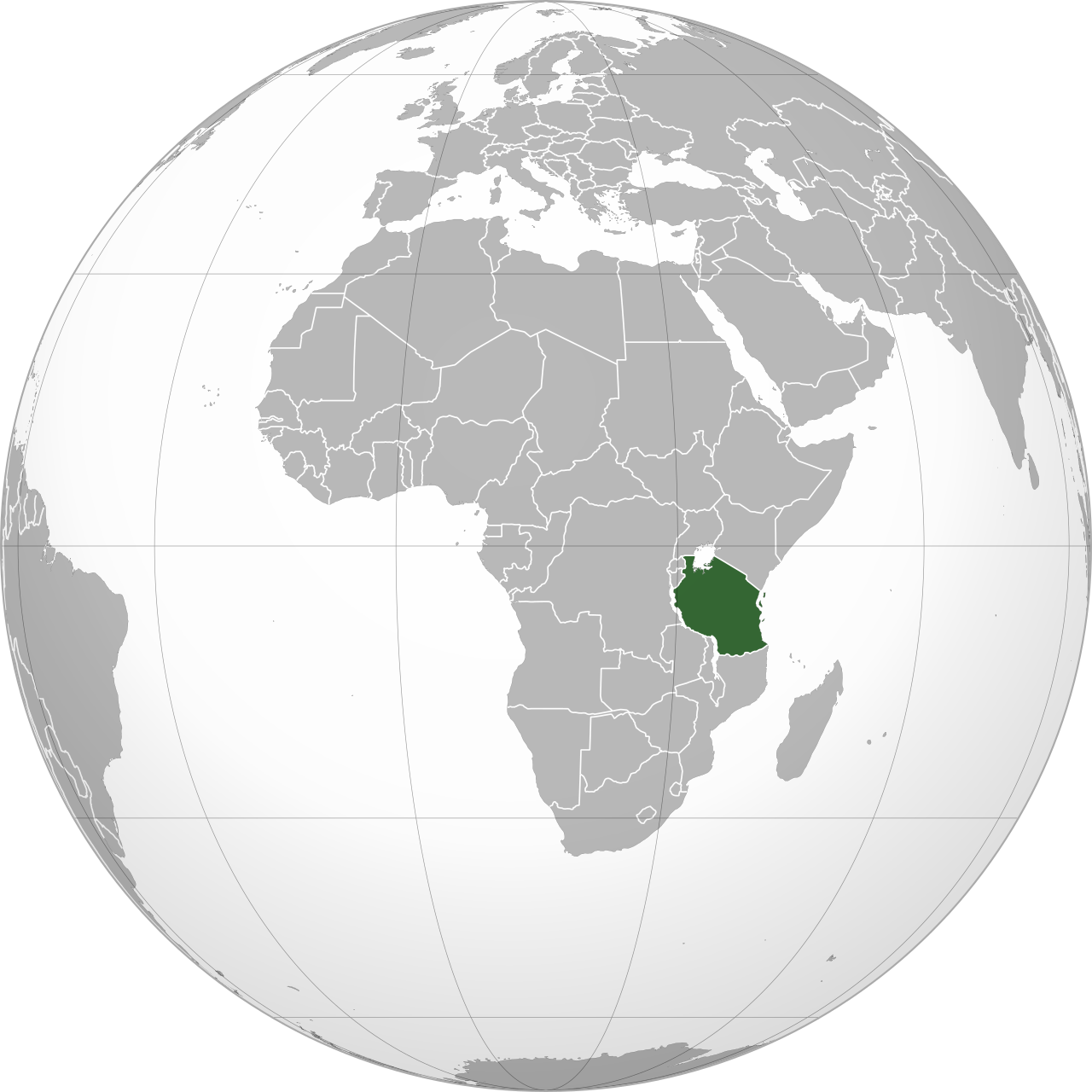 Vị trí của TANZANIA trên bản đồ thế giới