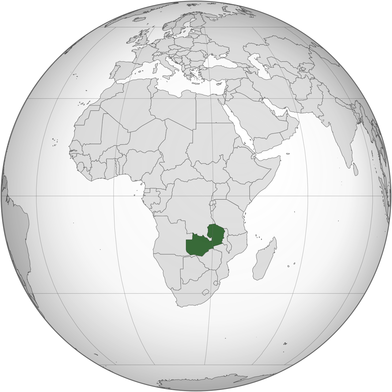 Vị trí của ZAMBIA trên bản đồ thế giới