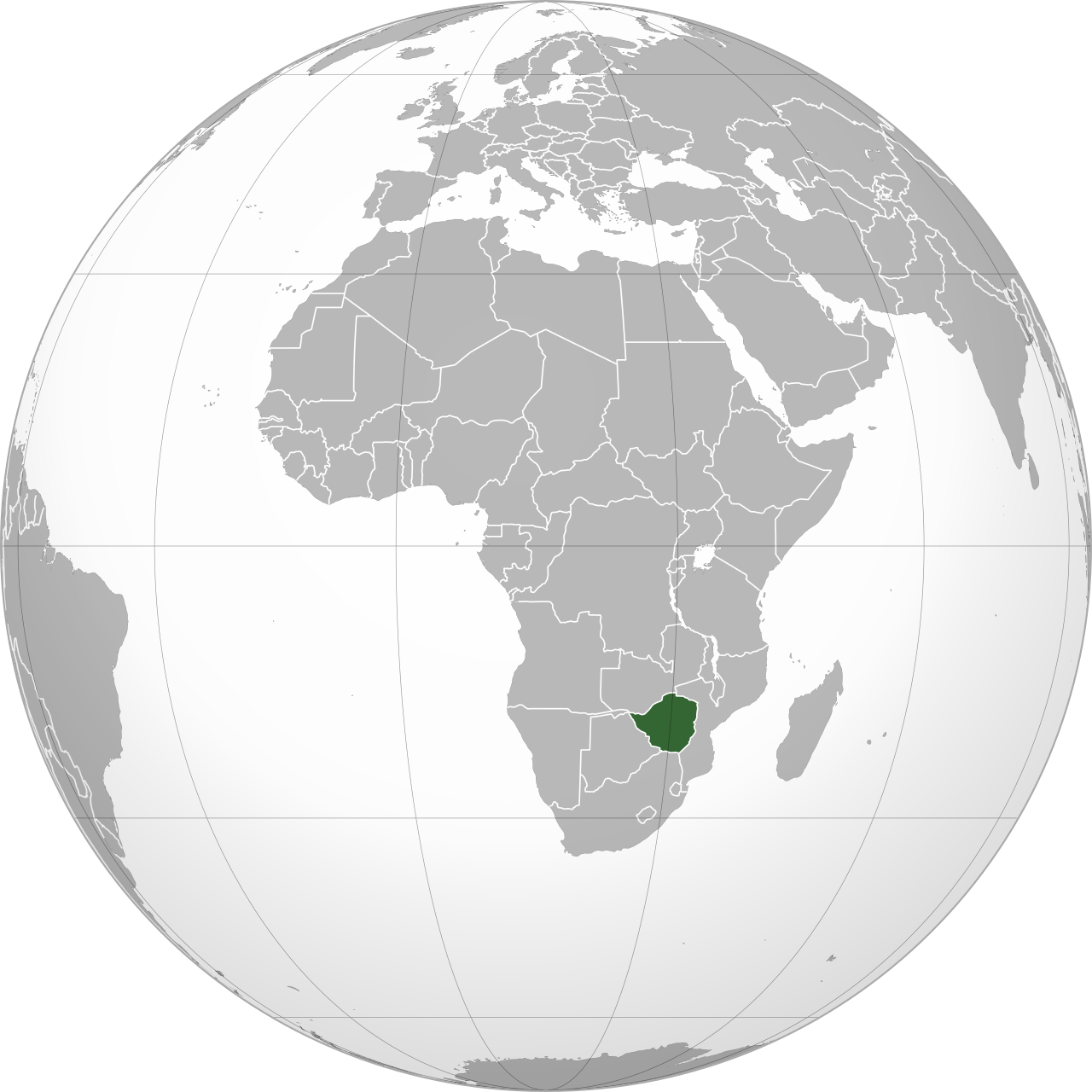 Vị trí của ZIMBABWE trên bản đồ thế giới
