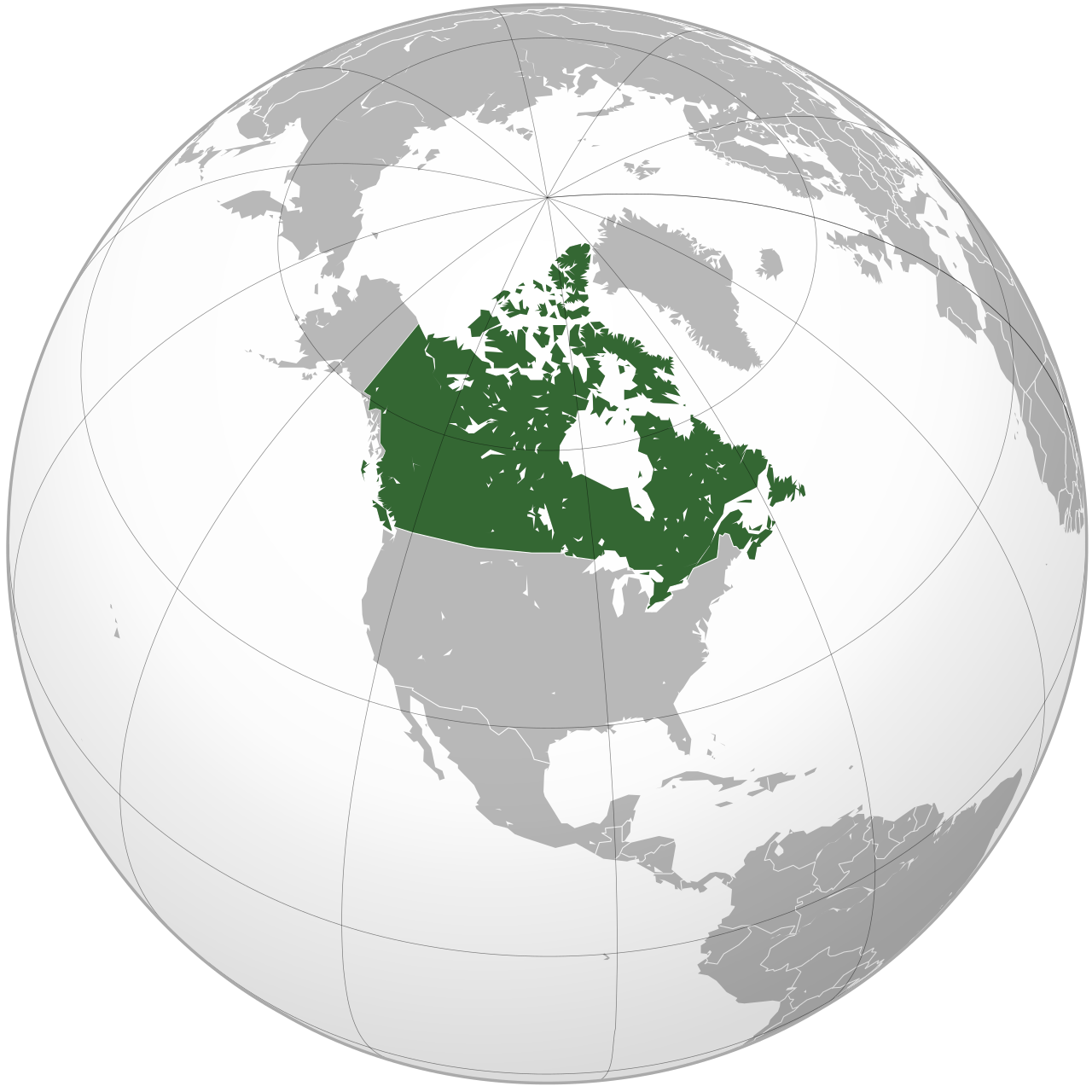 Vị trí của CANADA trên bản đồ thế giới
