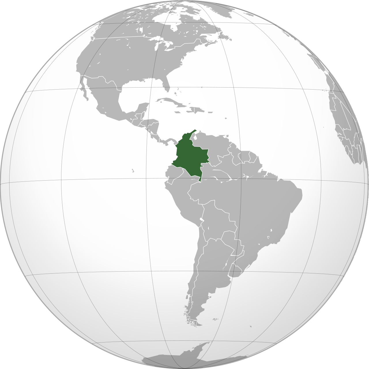 Vị trí của COLOMBIA trên bản đồ thế giới