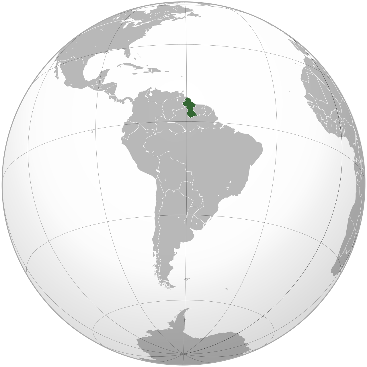 Vị trí của GUYANA trên bản đồ thế giới