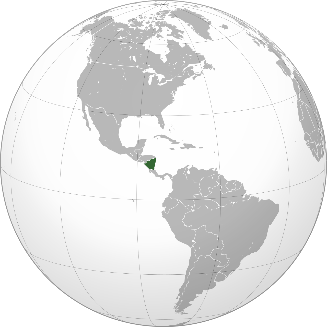 Vị trí của NICARAGUA trên bản đồ thế giới