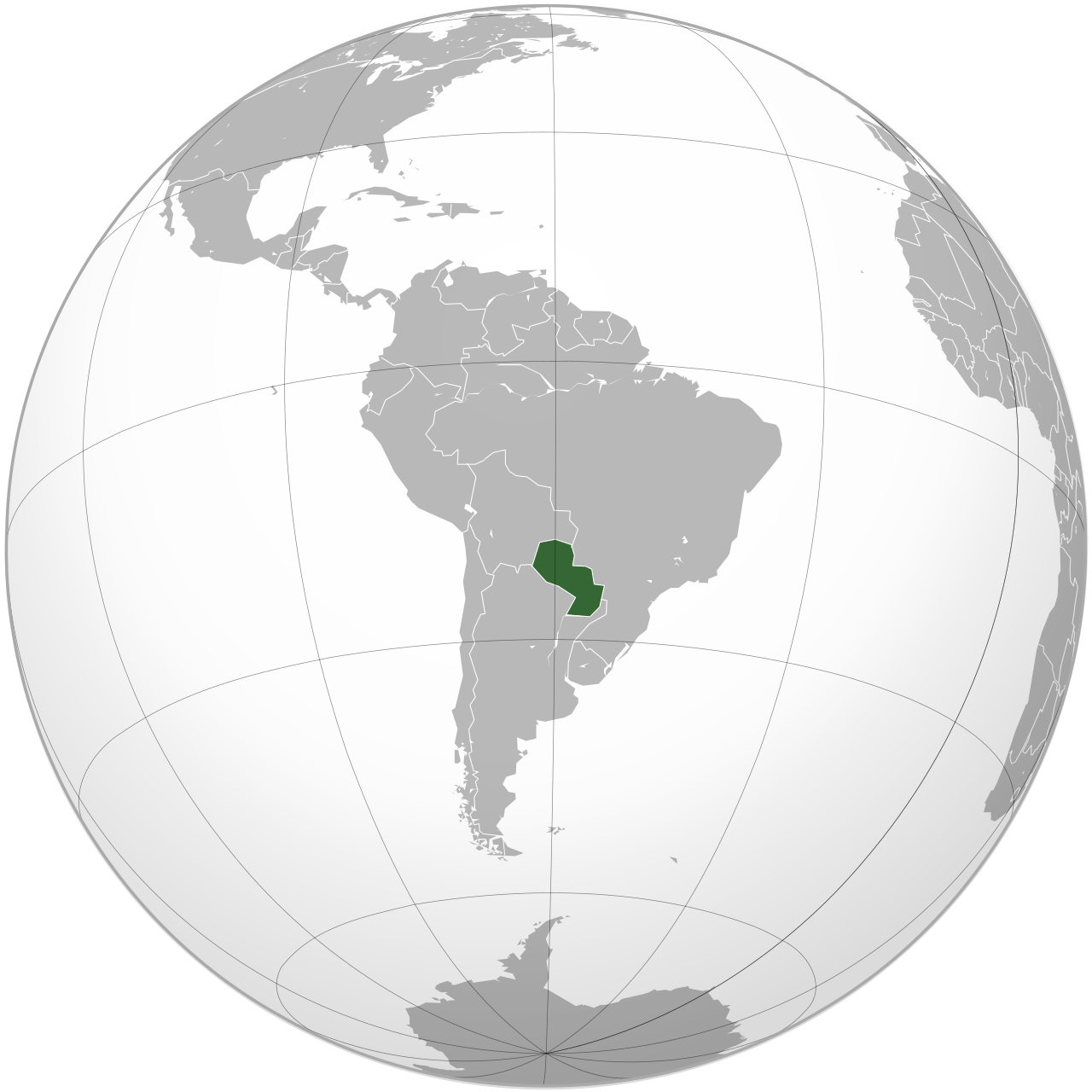 Vị trí của PARAGUAY trên bản đồ thế giới