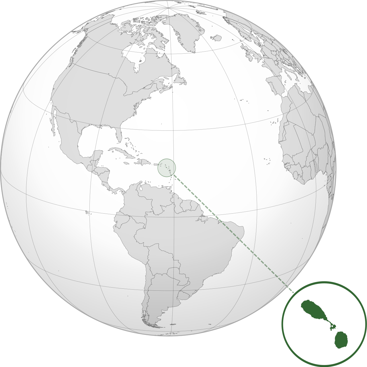 Vị trí của SAINT KITTS AND NEVIS trên bản đồ thế giới