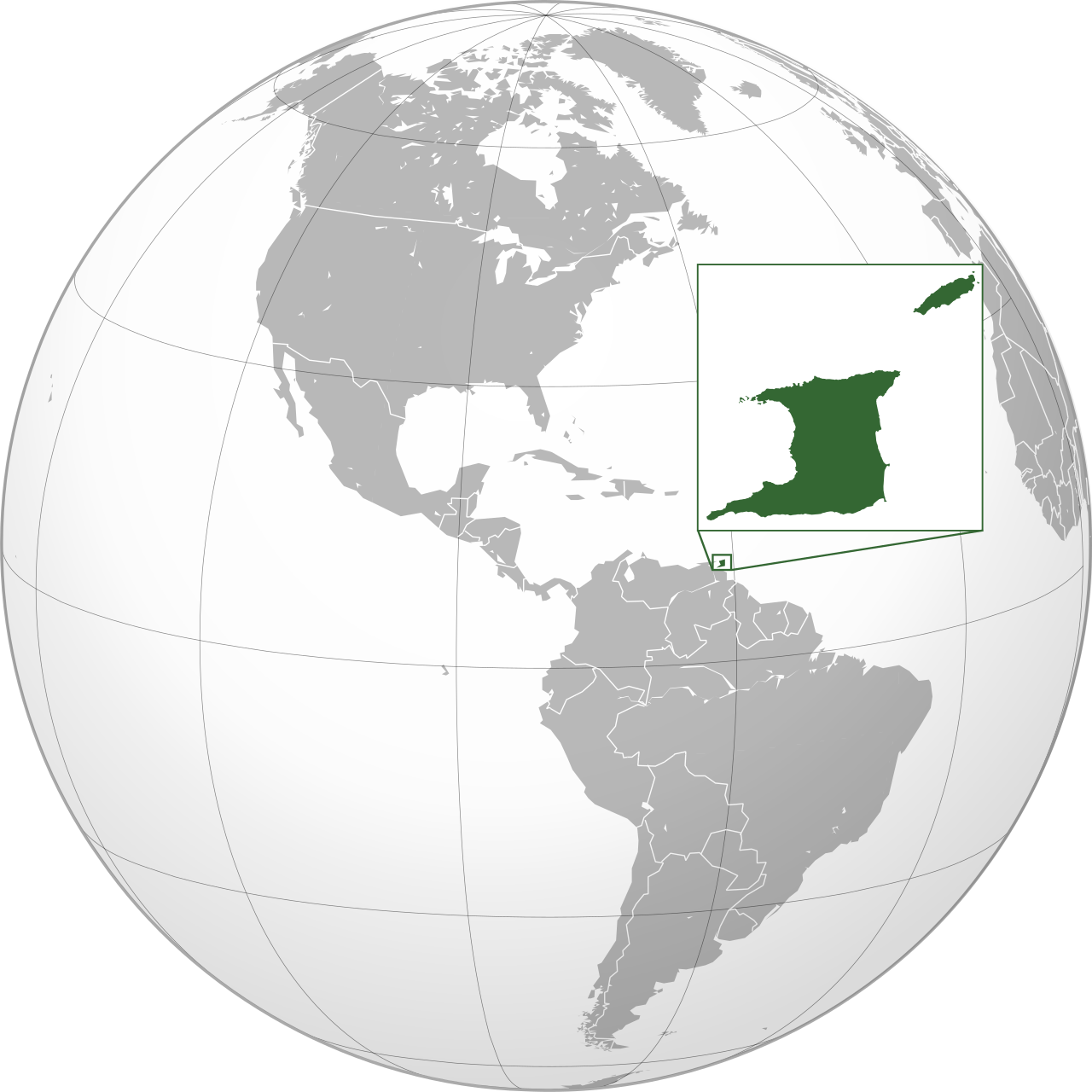 Vị trí của TRINIDAD AND TOBAGO trên bản đồ thế giới