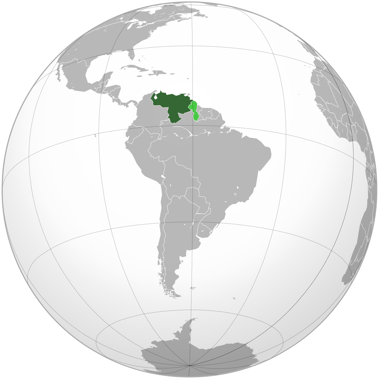 Vị trí của VENEZUELA trên bản đồ thế giới