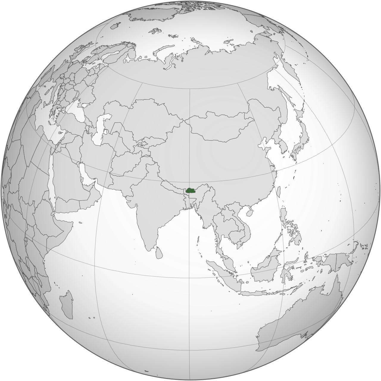 Vị trí của BHUTAN trên bản đồ thế giới