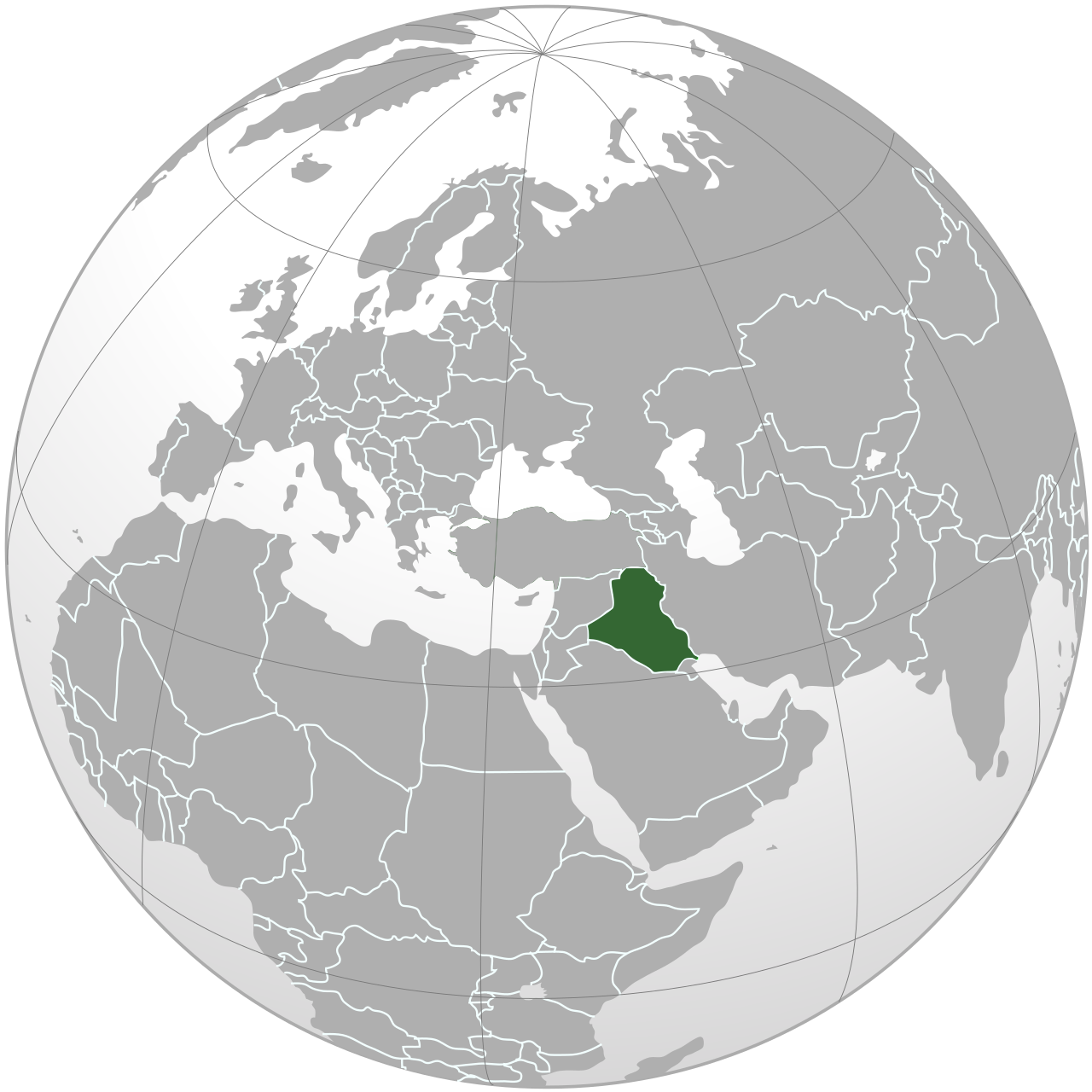 Vị trí của IRAQ trên bản đồ thế giới