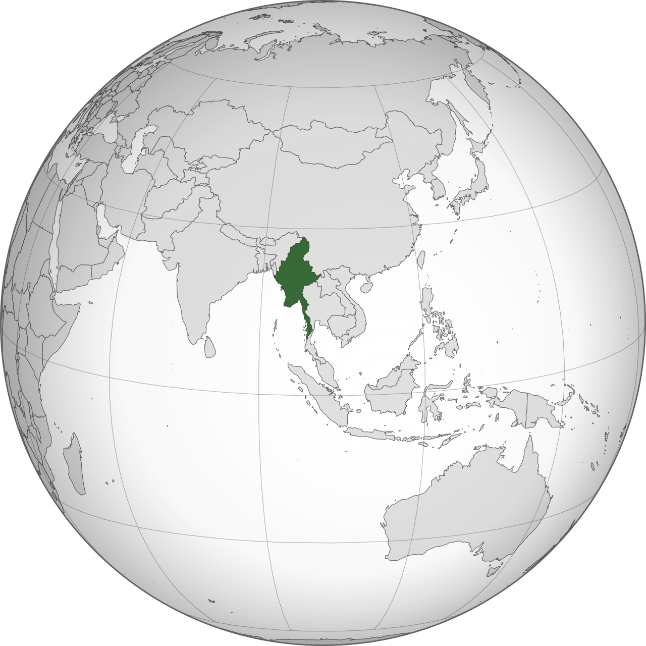 Vị trí của MYANMAR trên bản đồ thế giới