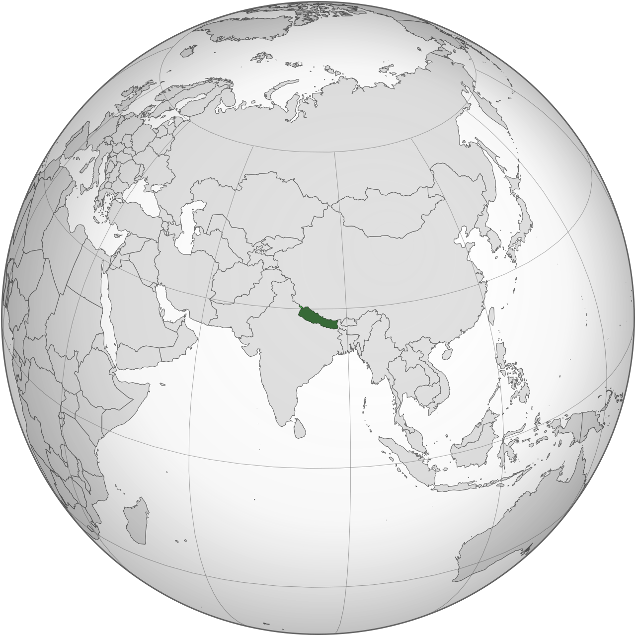Vị trí của NEPAL trên bản đồ thế giới