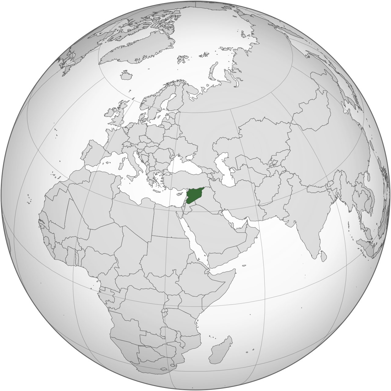 Vị trí của SYRIA trên bản đồ thế giới