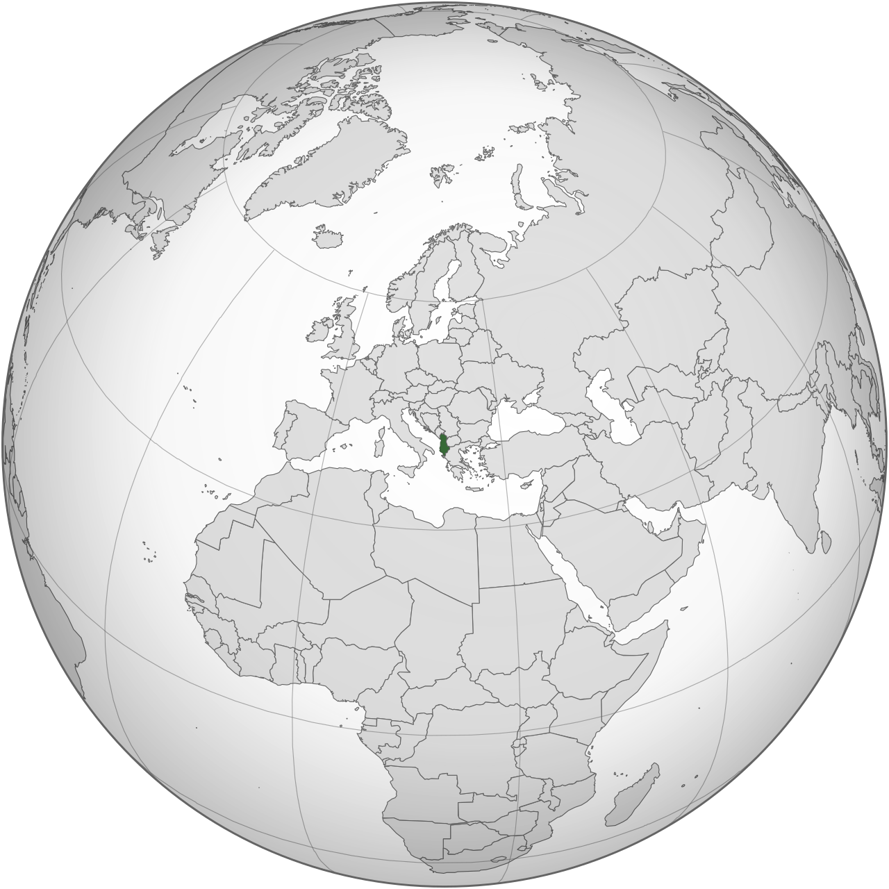 Vị trí của ALBANIA trên bản đồ thế giới