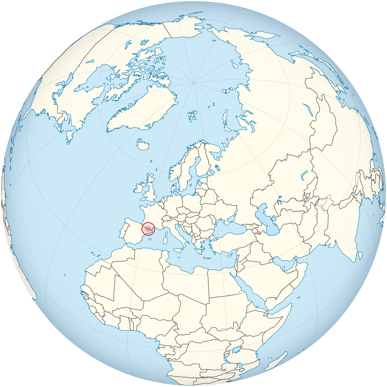 Vị trí của ANDORRA trên bản đồ thế giới