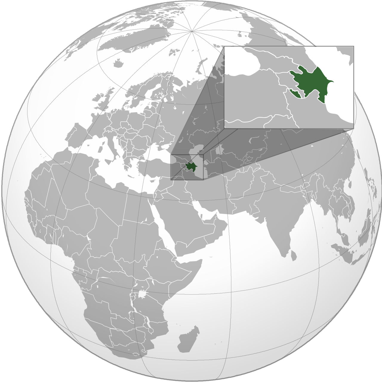 Vị trí của AZERBAIJAN trên bản đồ thế giới