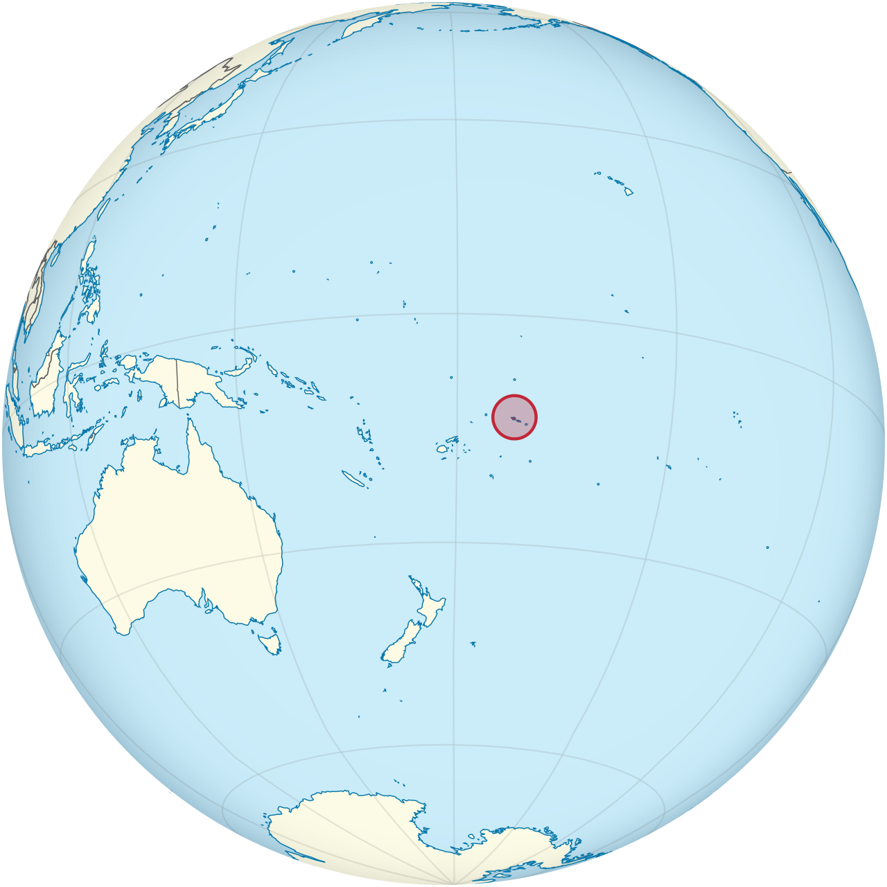 Vị trí của SAMOA trên bản đồ thế giới